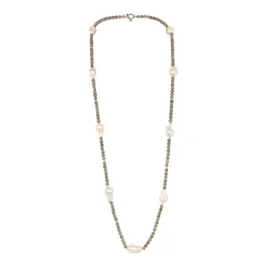 116-07 | LABORADITE & WILD PEARL NECKLACE 42"