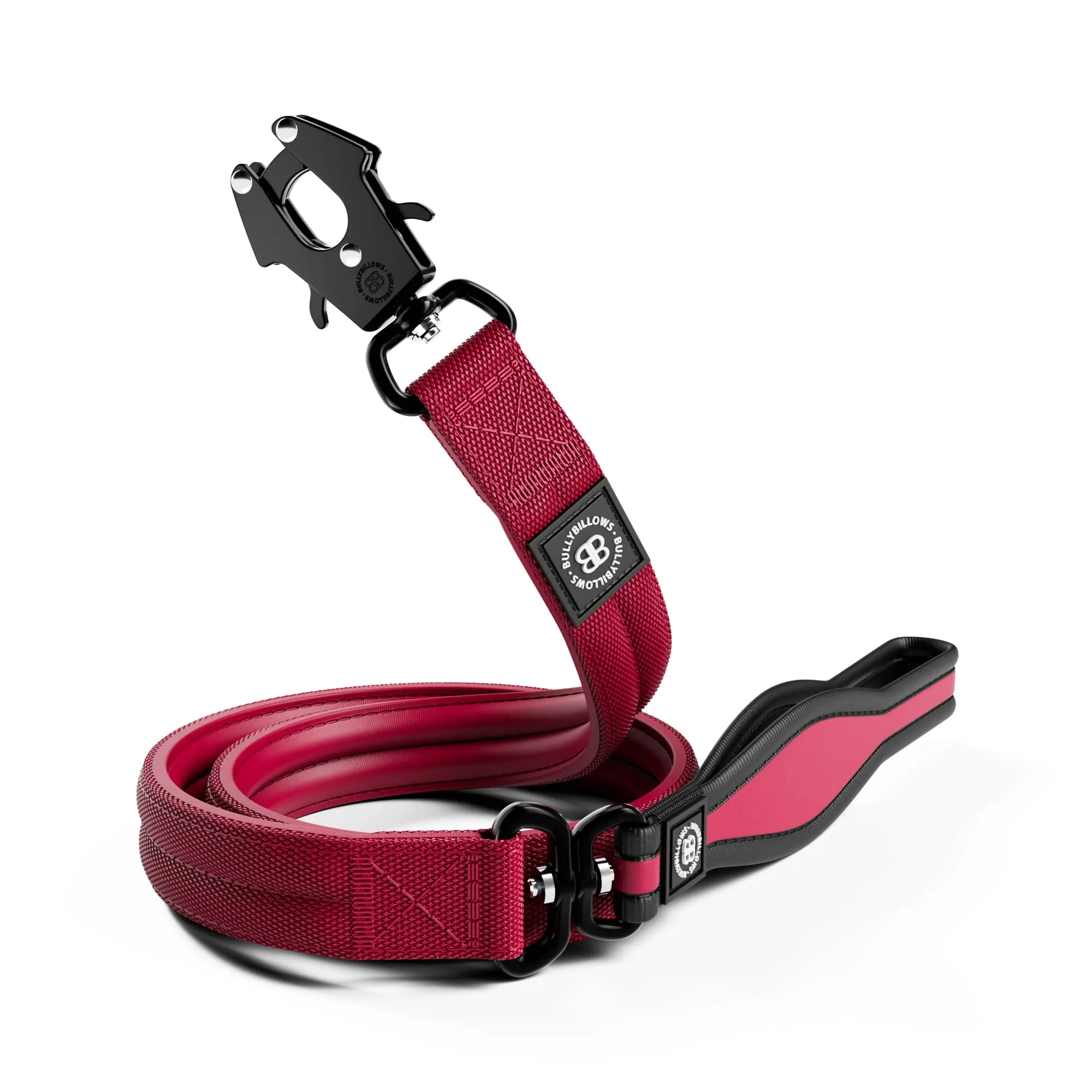 1.2m Mini Combat Lead | Secure Clasp - Burgundy