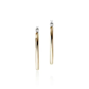 14K Gold and Sterling Silver Essential Hoop Earring | 30mm