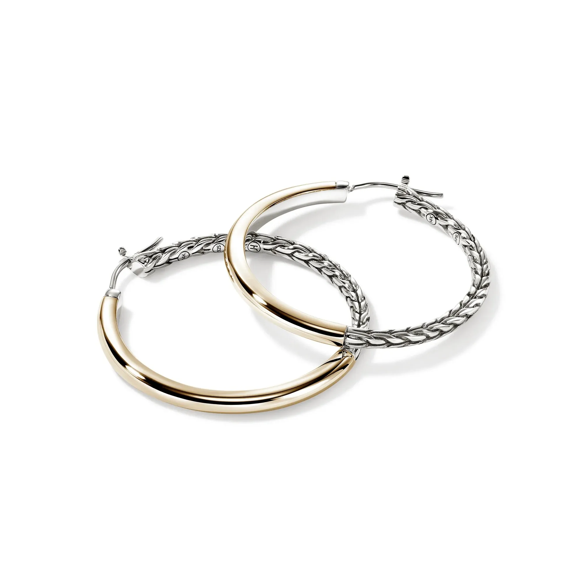 14K Gold and Sterling Silver Essential Hoop Earring | 30mm