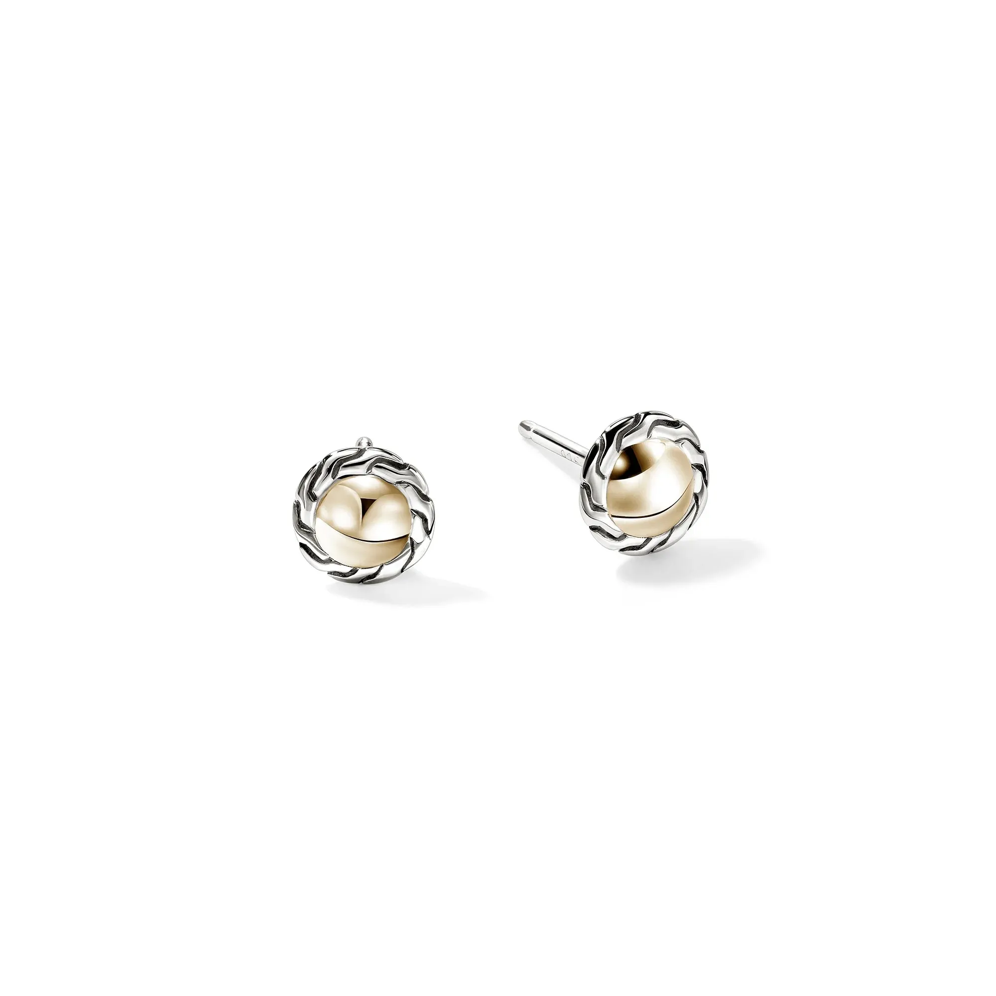 14K Gold and Sterling Silver Essential Stud Earring