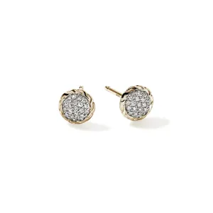 14K Gold Essential Pavé Diamond Stud Earring