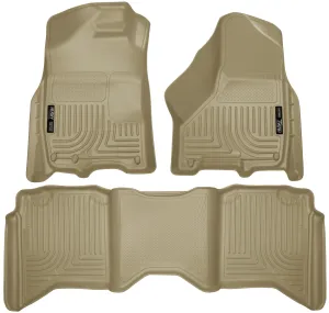 2009-2014 Dodge, Ram 1500, 2500, 3500 Crew Cab Front & 2nd Seat Floor Liners - Tan