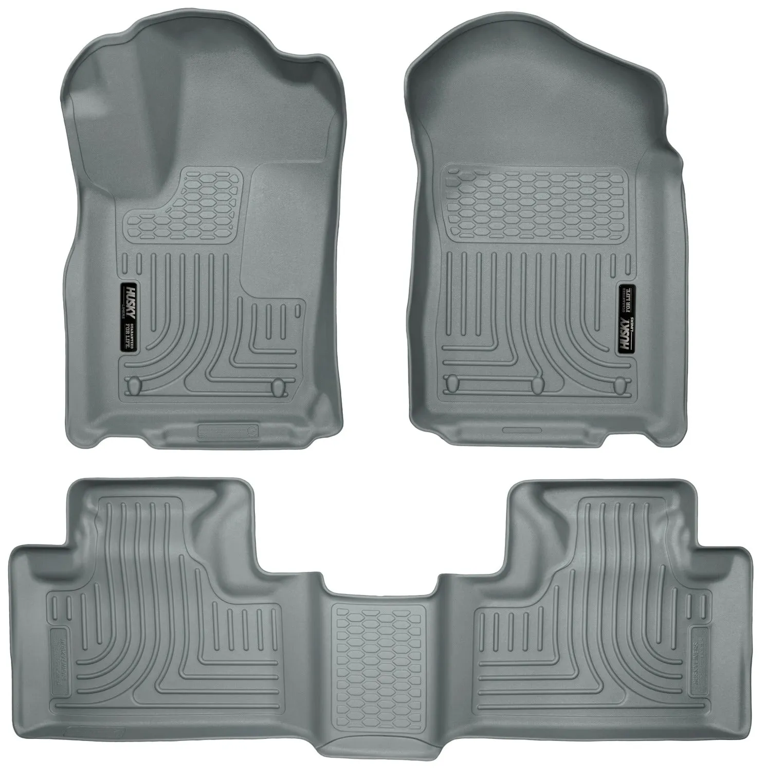 2011-14 Dodge Durango / 2011-15 Jeep Grand Cherokee Front & 2nd Seat Floor Liners-Grey