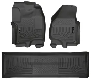 2012-2015 Ford F250, F350, F450 Super Duty Crew Cab Front & 2nd Seat Floor Liners-Black