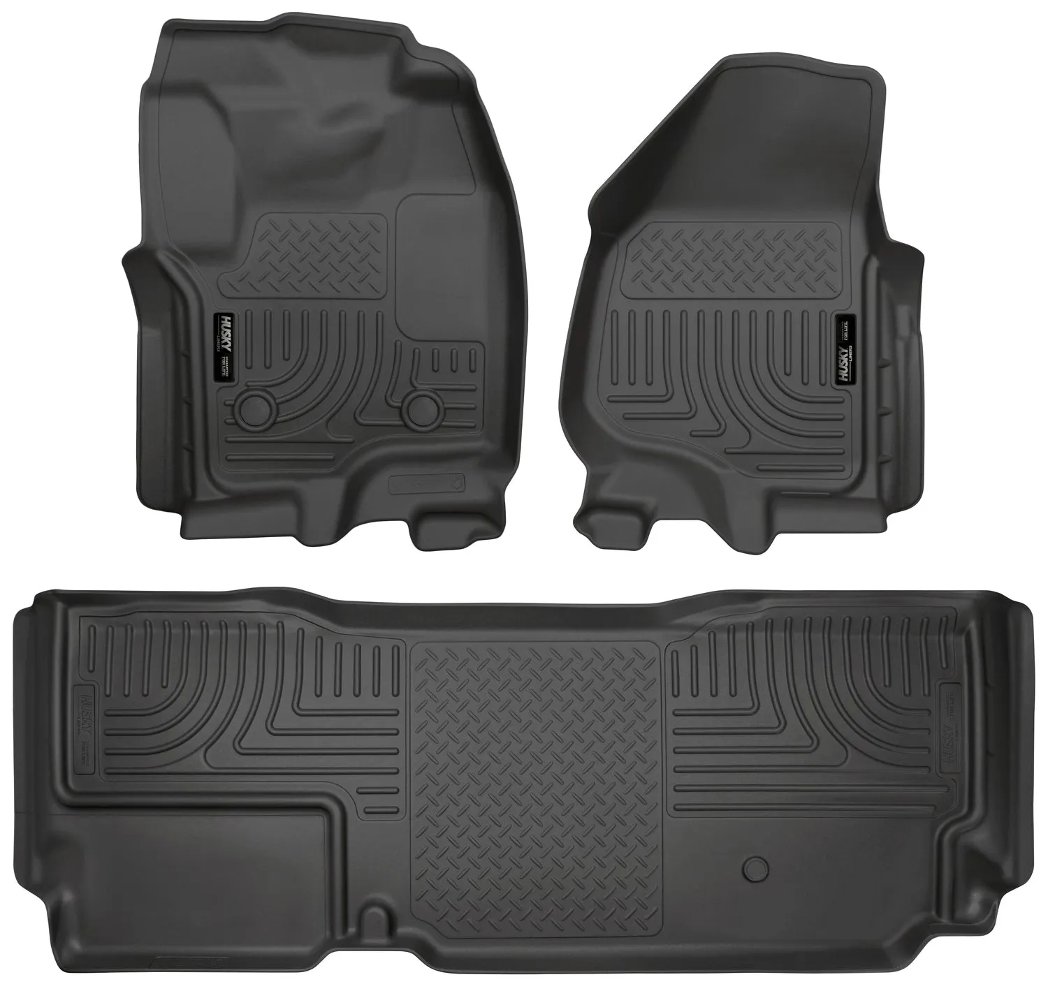 2012-2015 Ford F250, F350 Super Duty SuperCab Front & 2nd Seat Floor Liners - Black