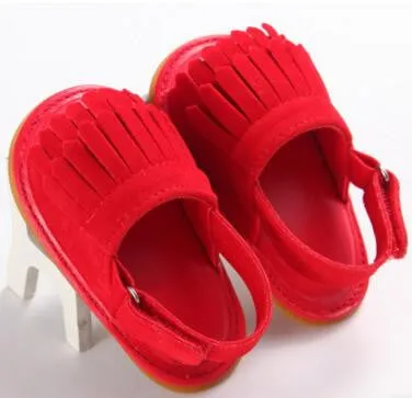 2017 New designs floral Hot sale Double Tassel Pu leather Baby moccasins  child Summer girls sandals Sneakers Infant shoes