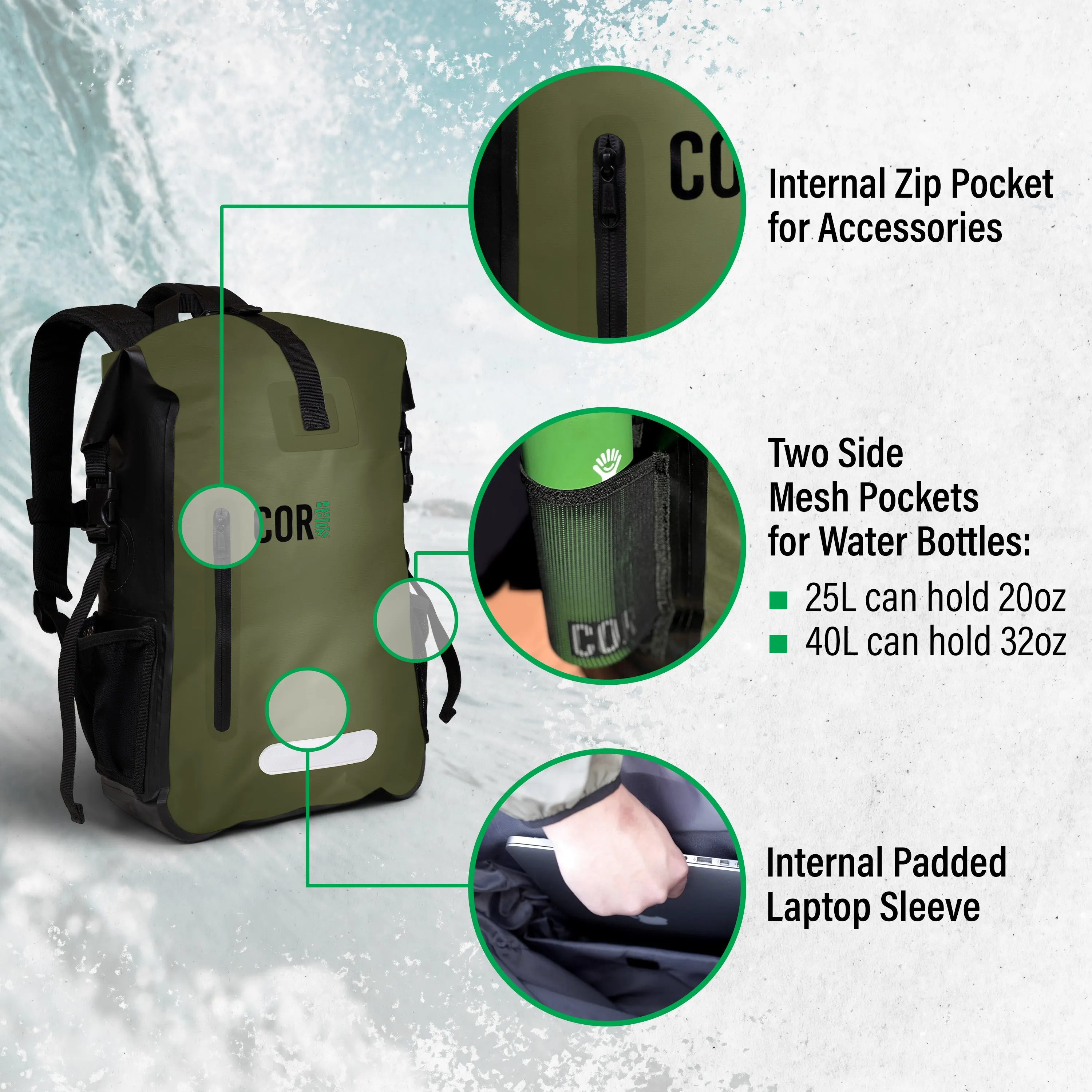 25L Waterproof Dry Backpack