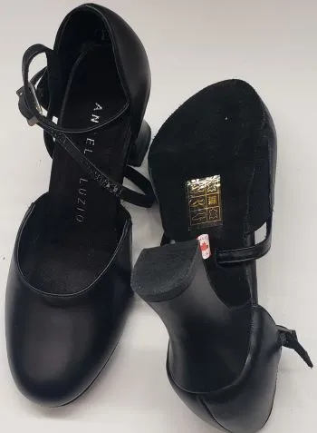 2.5" Sarah II -- X-Strap Closed Toe Ballroom Shoe -- Black