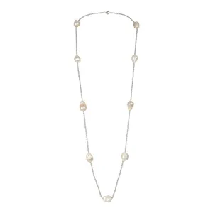 404-25 | BLUE CRYSTAL & WILD PEARL NECKLACE