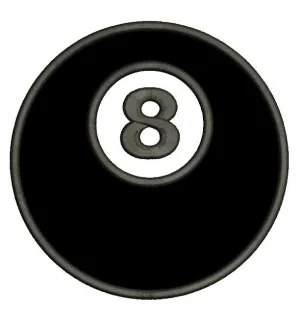 8 (Eight) Ball Billiard (Pool) Applique Machine Embroidery Digitized Design Pattern - Instant Download - comes in three sizes 4x4 , 5x7, 6x10 hoops