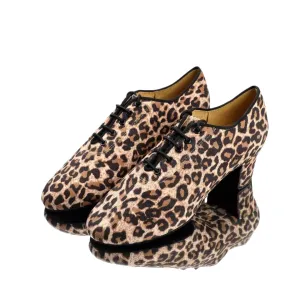 AILIANWU.L009FC LADIES LEOPARD PRACTICE TEACHING DANCESHOES