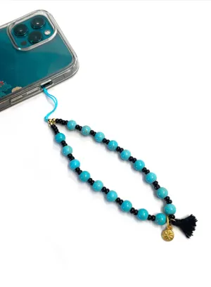 All In The Wrist Phone Strap - Turquoise & Black