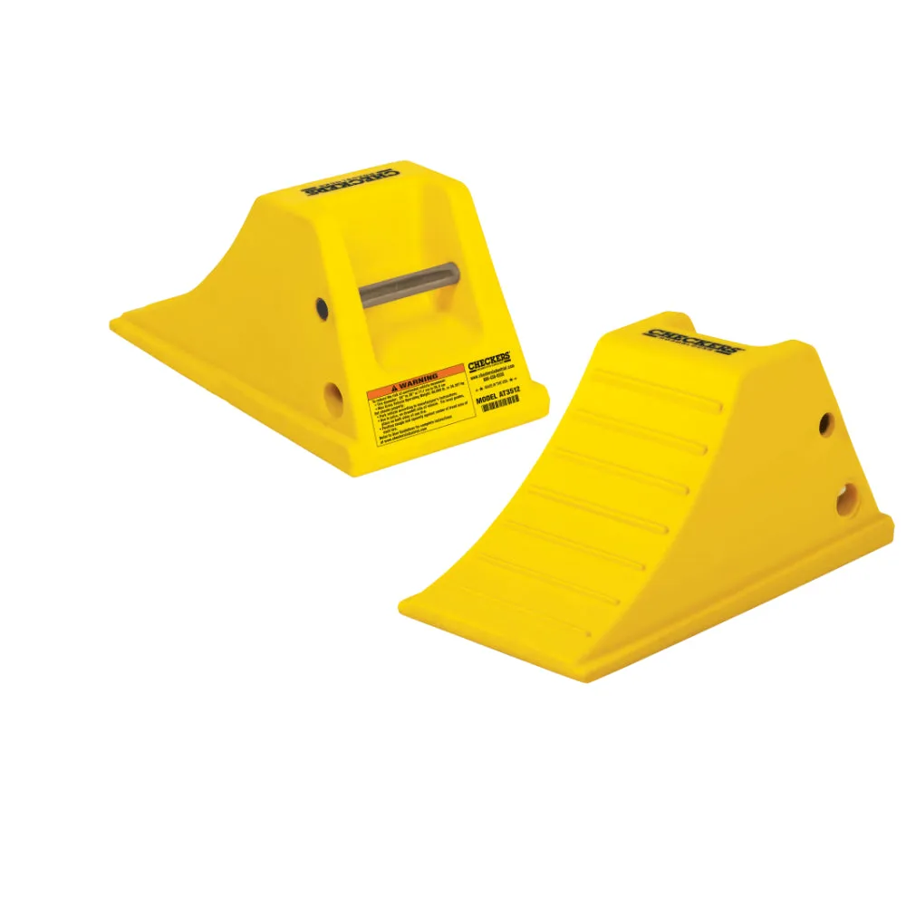 All-Terrain Heavy Duty Wheel Chocks - 38" Max Tire Diameter - 40 Tons Capacity - Aluminum Cleat