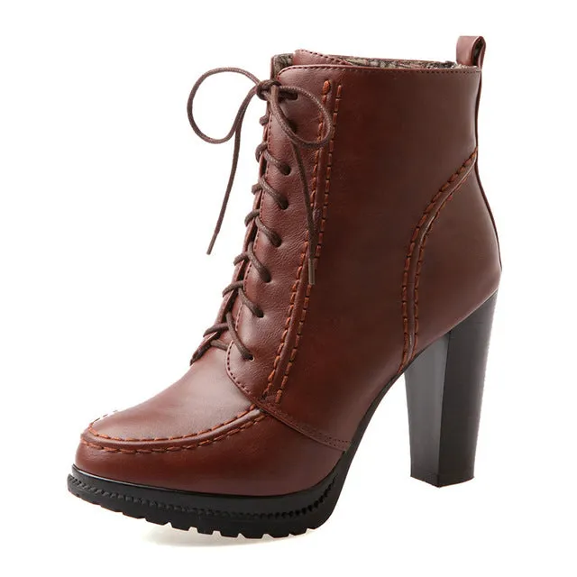 Ankle Boots Super High Square Heel