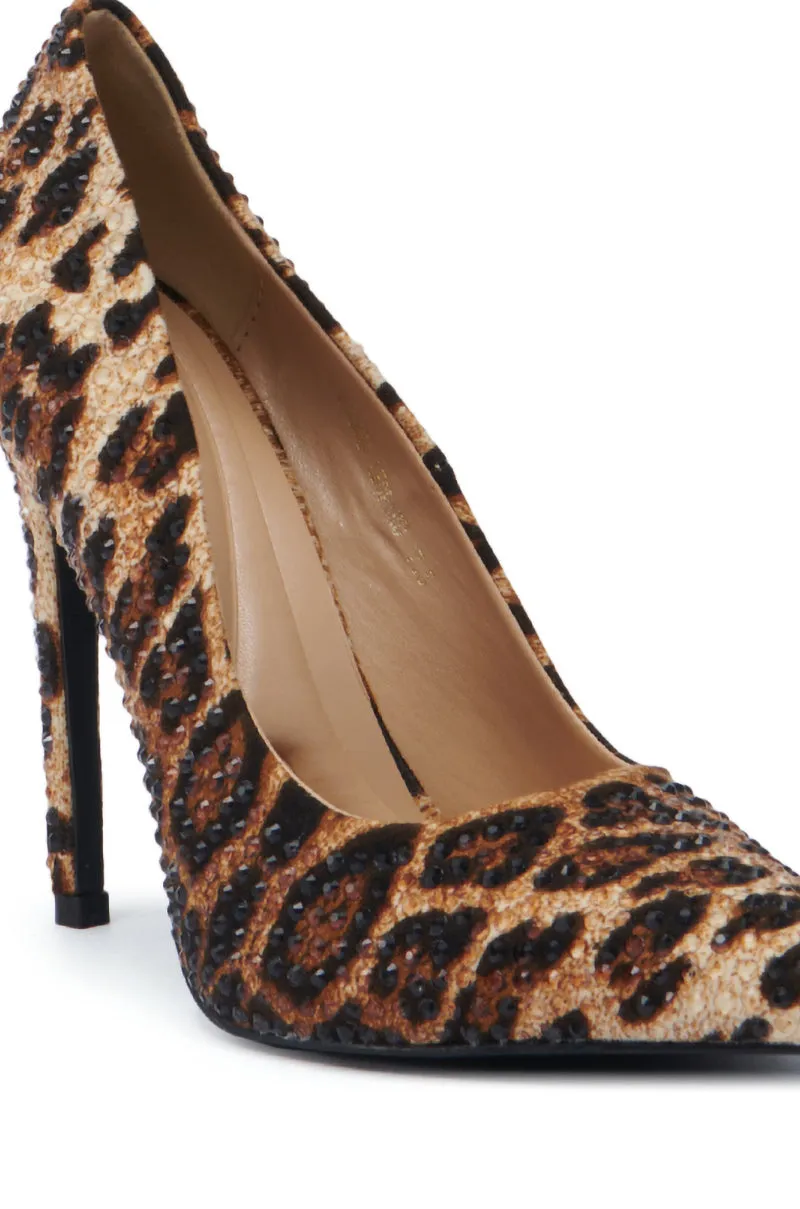 AZALEA WANG EILANA LEOPARD STILETTO PUMP