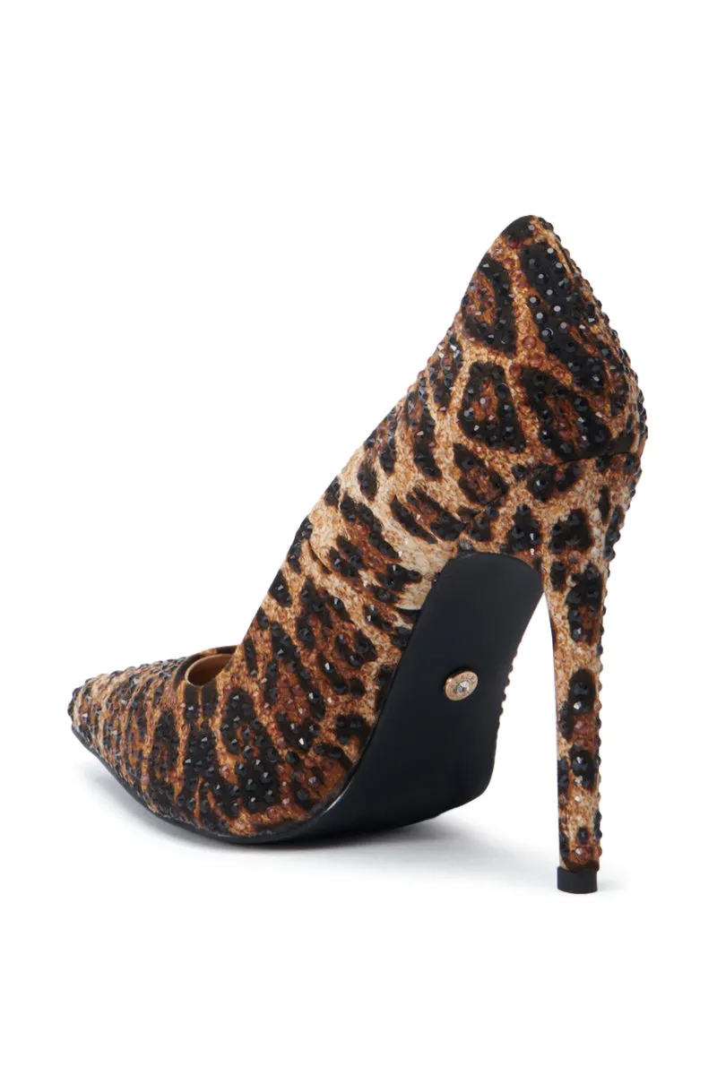 AZALEA WANG EILANA LEOPARD STILETTO PUMP