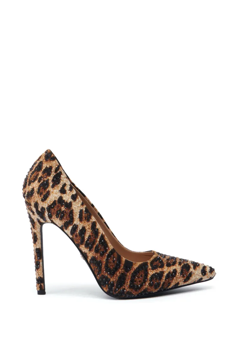 AZALEA WANG EILANA LEOPARD STILETTO PUMP