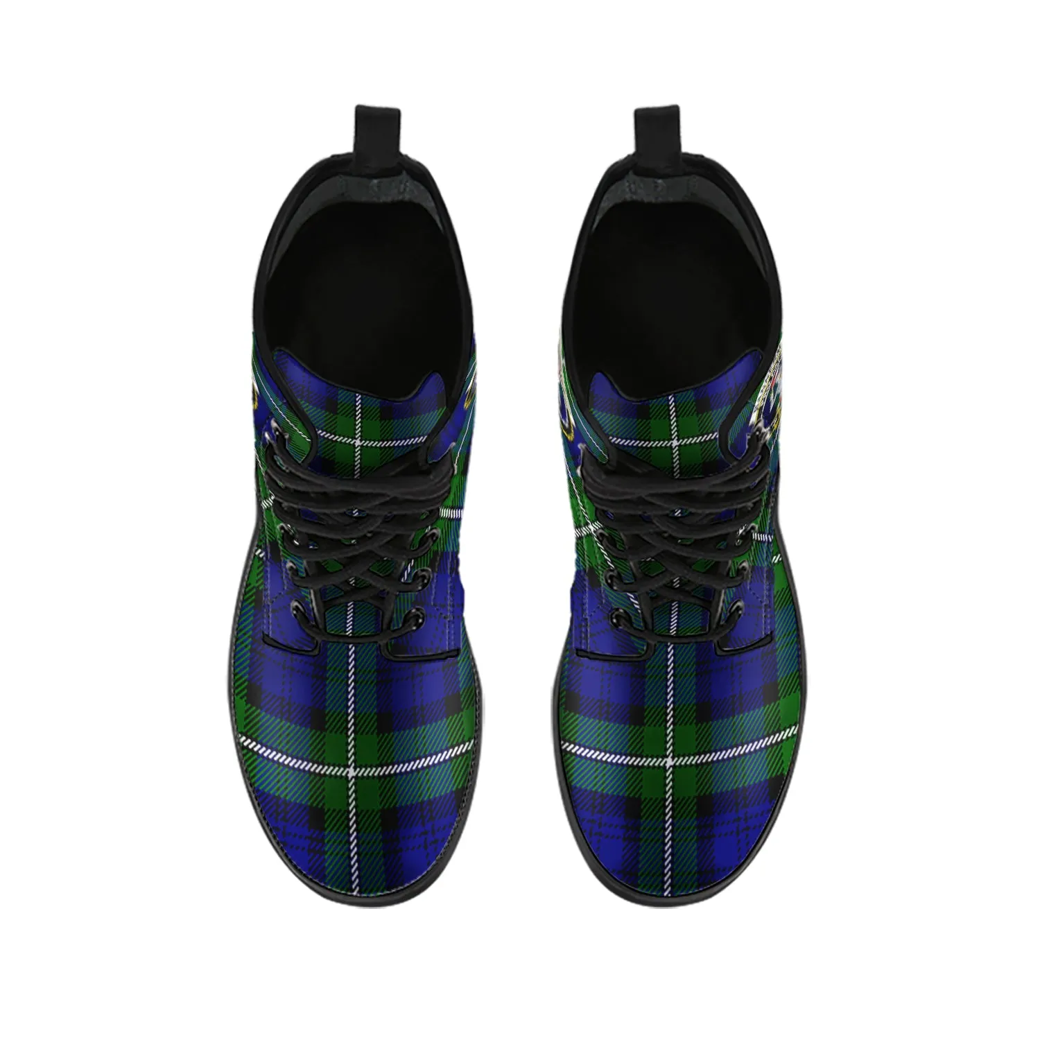 Bannerman Tartan Leather Boots with Family Crest