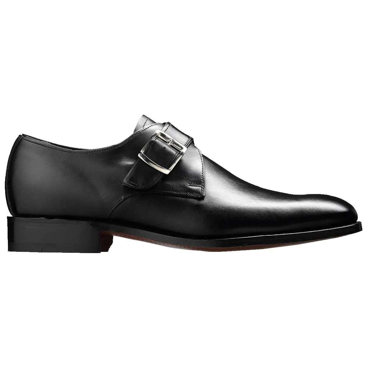 BARKER Northcote Single Monk Strap Shoes - Mens - Black Calf