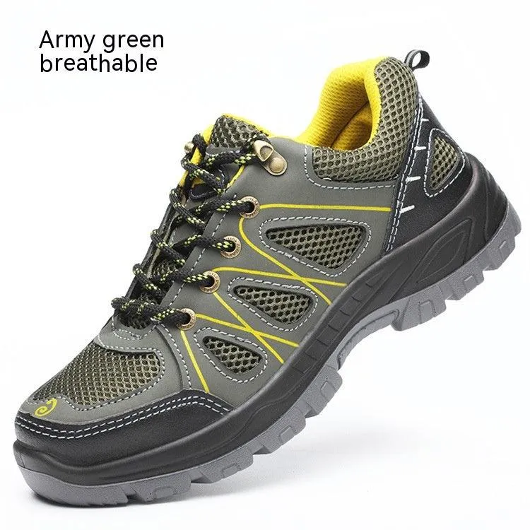 Breathable Mesh Fabric Anti Smashing And Puncture Protective Safety Shoes