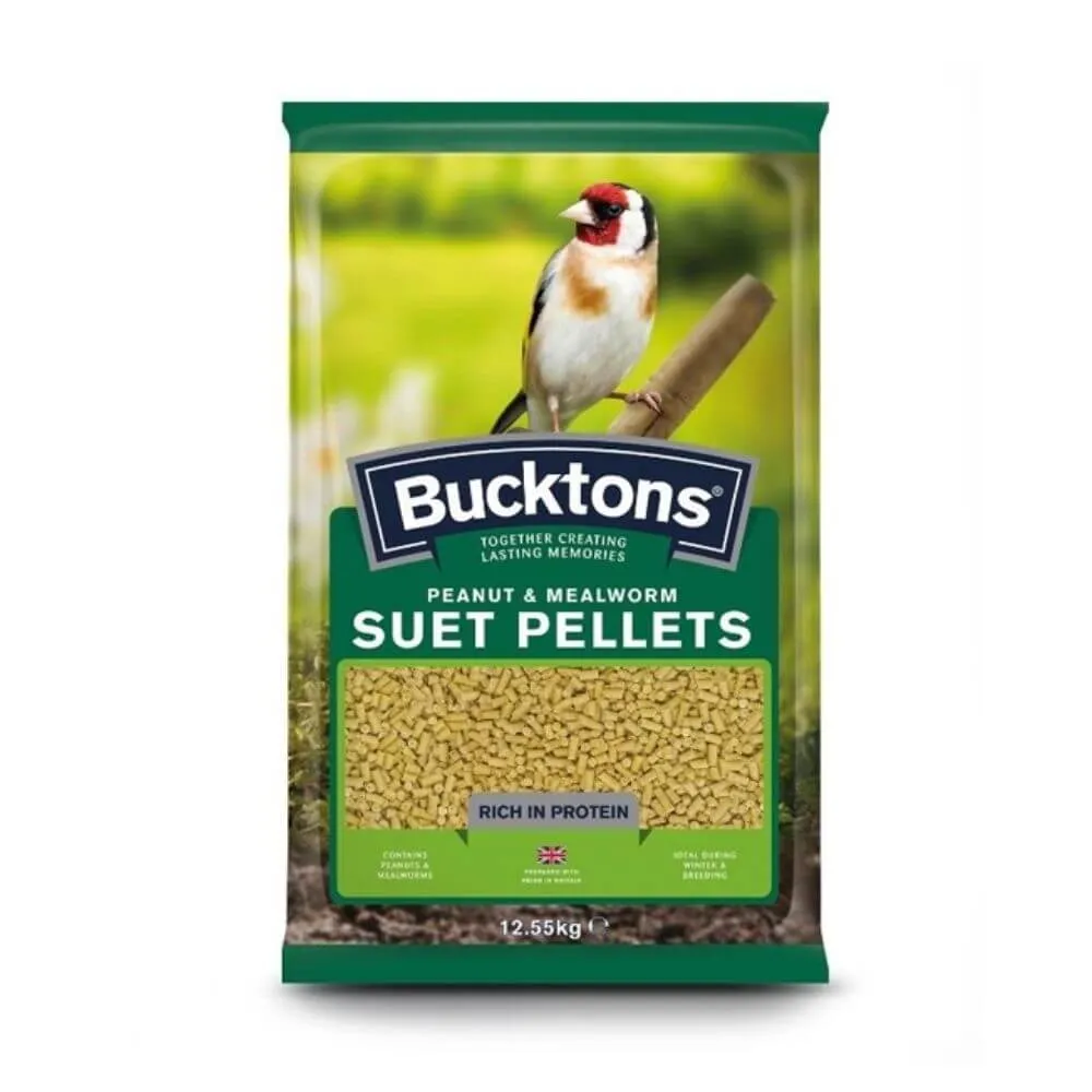 Bucktons Peanut & Mealworm Suet Pellets 12.55kg