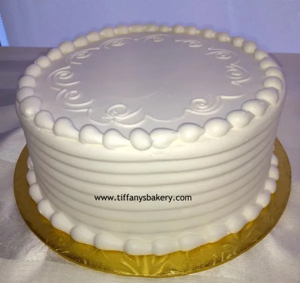 Buttercream Frosted  Round Cake - All White