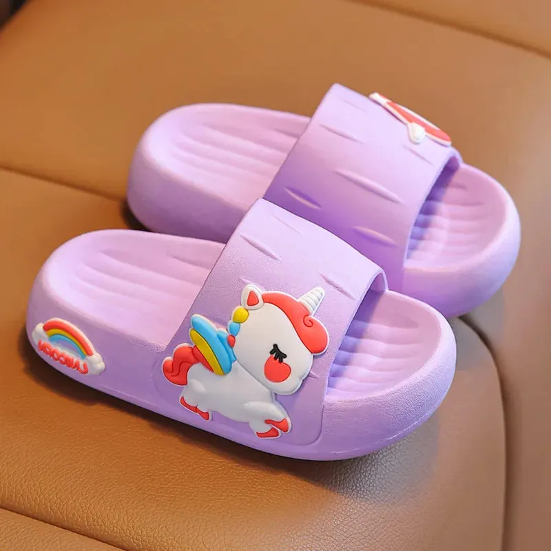 Children's Slippers Summer Girls Shoes Cartoon Bathroom Non-slip Cute Kids Shoes Indoor Home Soft Soles Slippers Beach Sandals