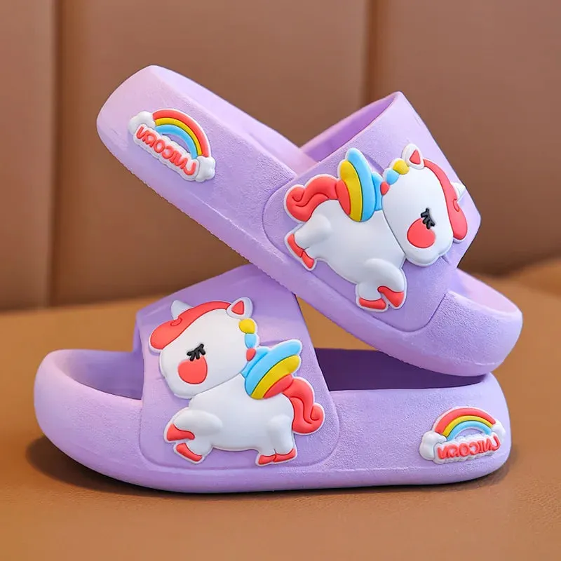 Children's Slippers Summer Girls Shoes Cartoon Bathroom Non-slip Cute Kids Shoes Indoor Home Soft Soles Slippers Beach Sandals