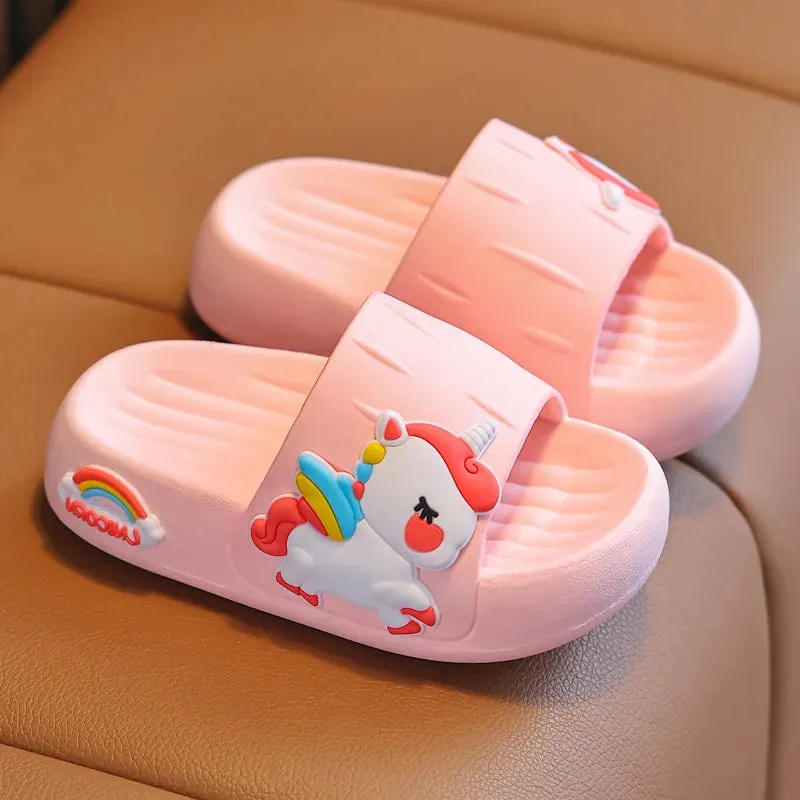 Children's Slippers Summer Girls Shoes Cartoon Bathroom Non-slip Cute Kids Shoes Indoor Home Soft Soles Slippers Beach Sandals