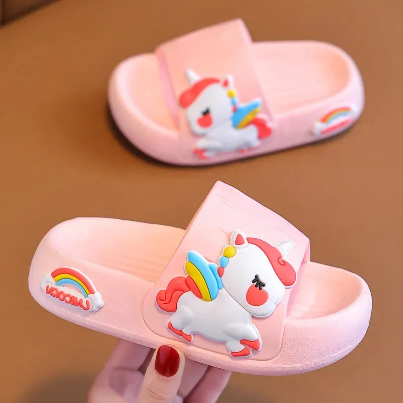 Children's Slippers Summer Girls Shoes Cartoon Bathroom Non-slip Cute Kids Shoes Indoor Home Soft Soles Slippers Beach Sandals