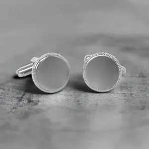 Classic Round Silver Cufflinks (Online Exclusive)