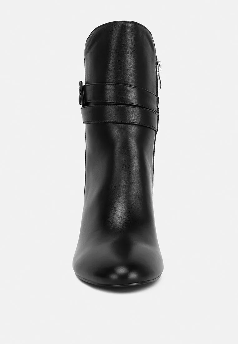 Cobra Buckle Strap Embellished Boots In Black