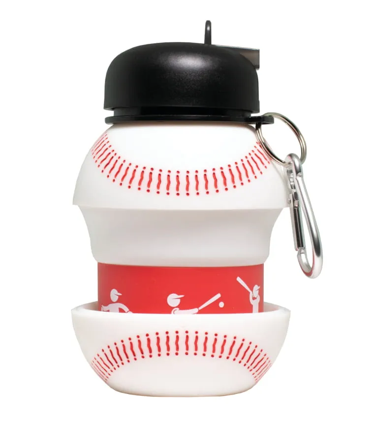 Collapsible Silicone Baseball Water Bottle Maccabi Art, 500ml.