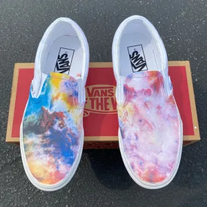 Colored Galaxies - Custom Slip Ons - Custom Vans Shoes