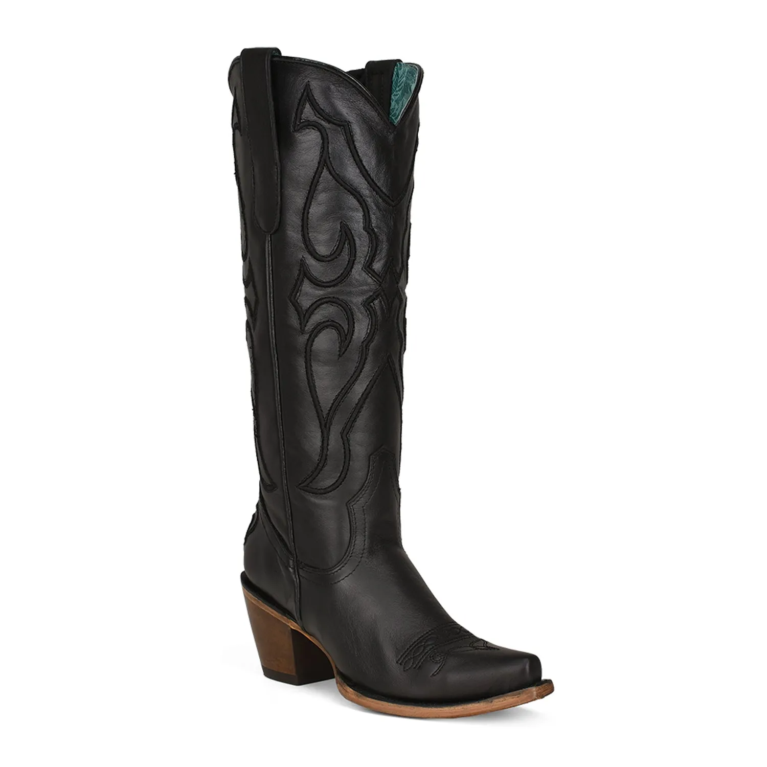 Corral Womens Z5075 Black Leather 15in Tall Silhouette Cowboy Boots