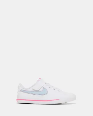 Court Legacy Pre-School White/Lt Armory Blue/Pinksicle