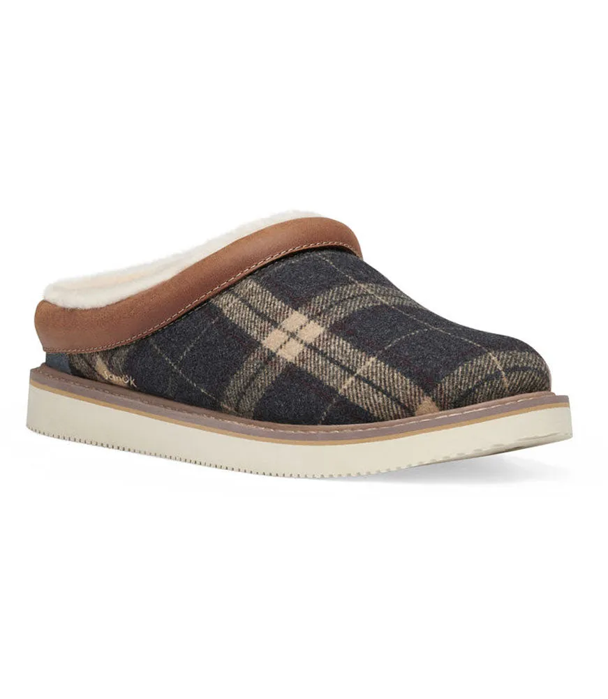 Cozy Vibe Slipper Sm Plaid in Navy by Sanuk