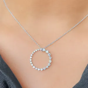 Curved Round Diamond Pendant