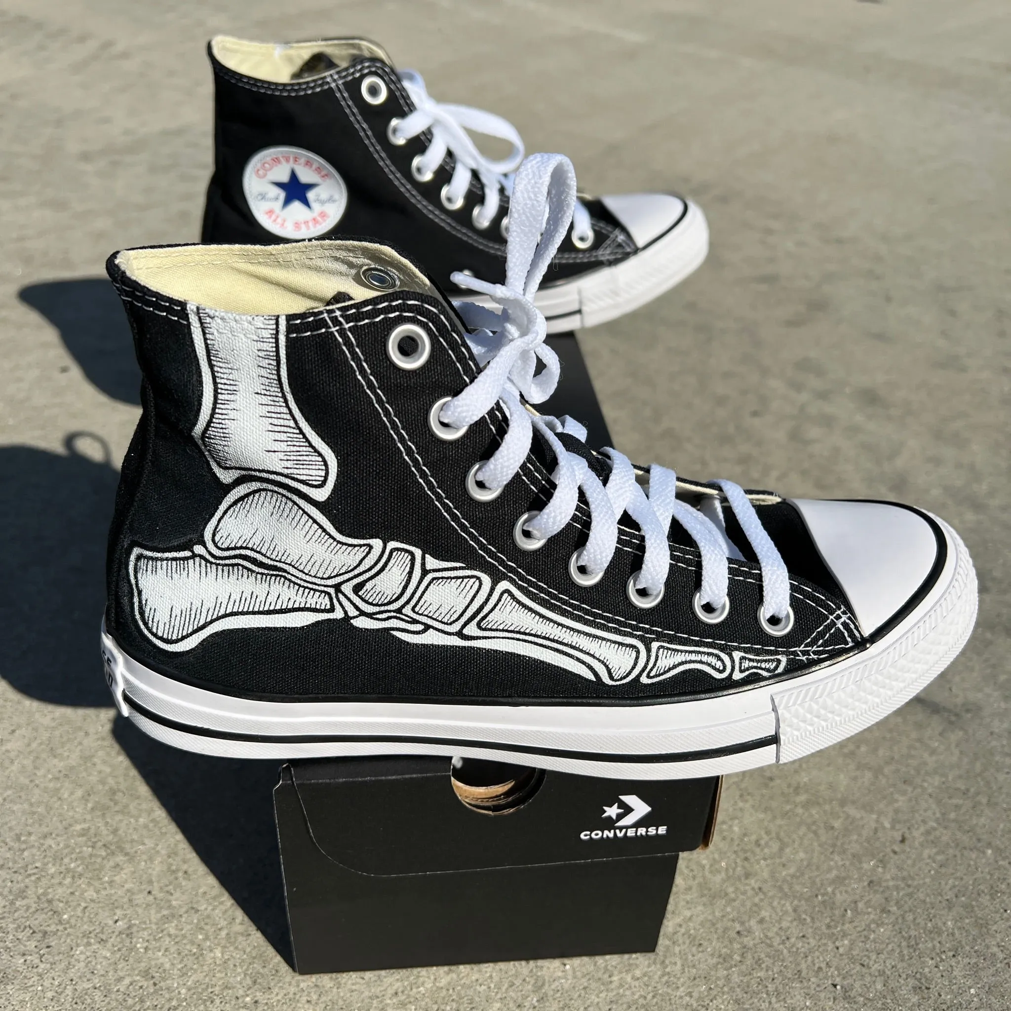 Custom Skeleton Feet Shoes - Custom Converse Shoes