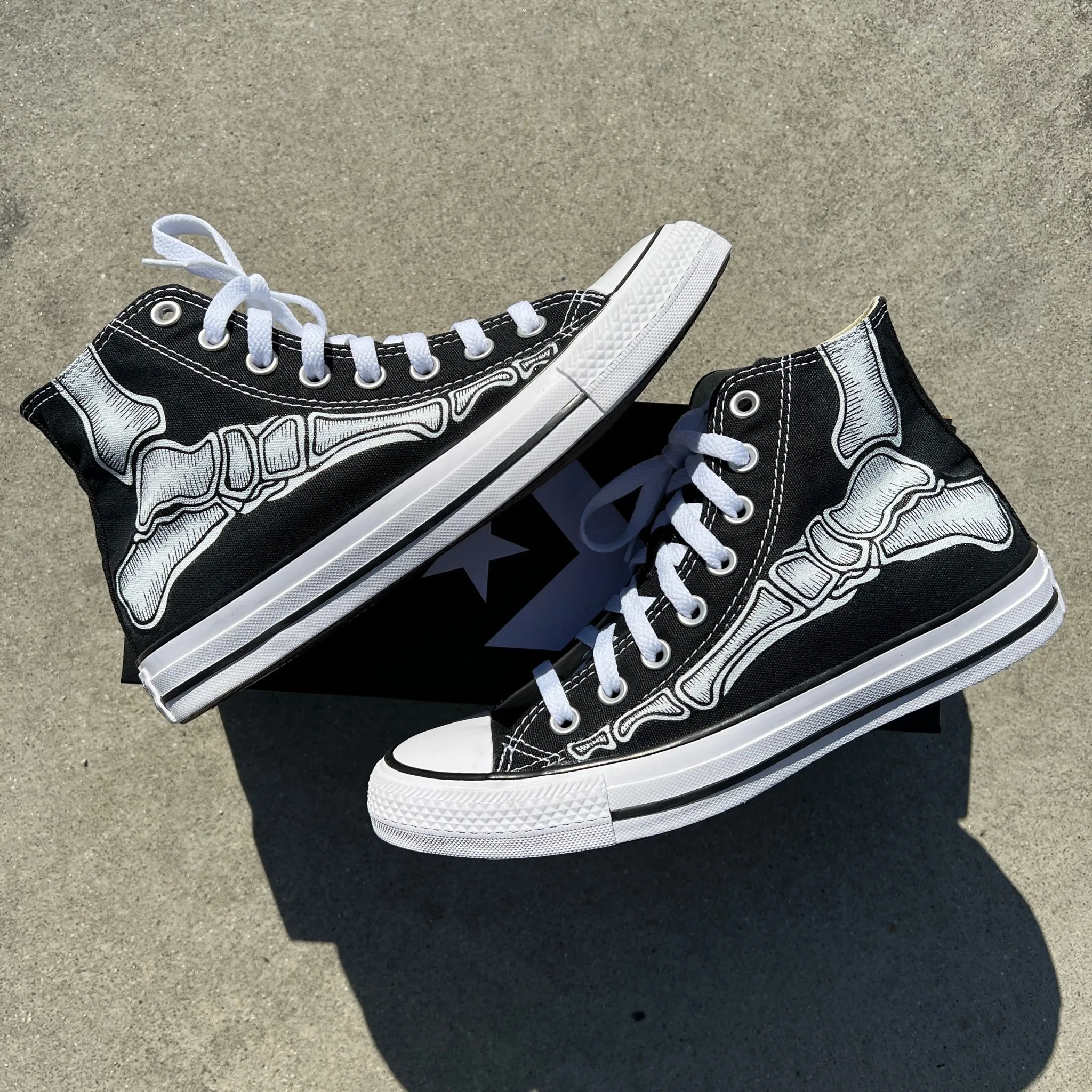 Custom Skeleton Feet Shoes - Custom Converse Shoes