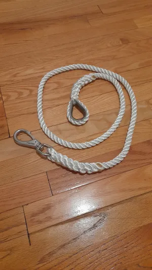 DBROPES 1/2" x 5'  3 Strand Mooring Pendant Line 100% Nylon High Quality Rope with Stainless Steel Thimble and SS swivel snap hook..