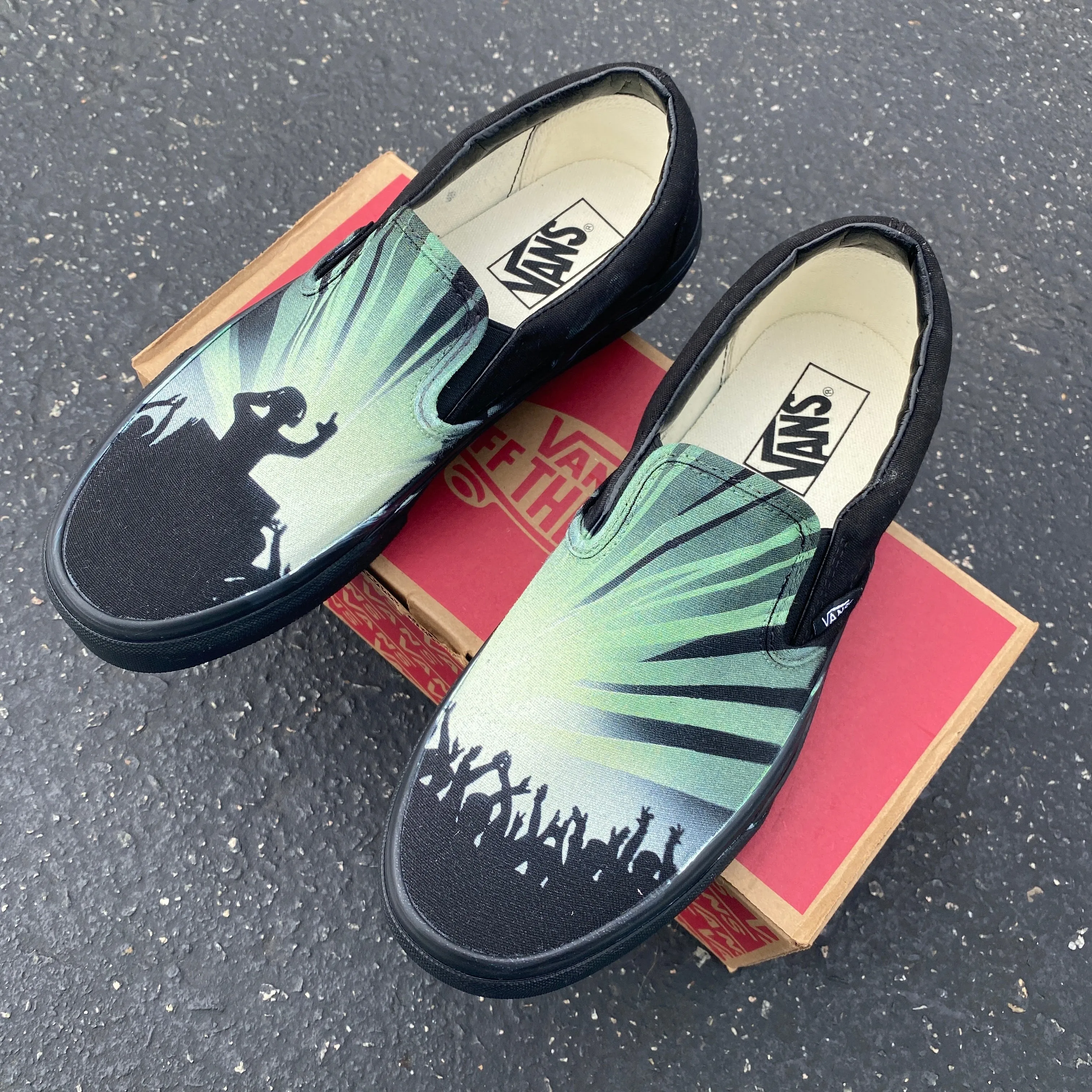 DJ Rave Party Slip Ons - Custom Vans Shoes