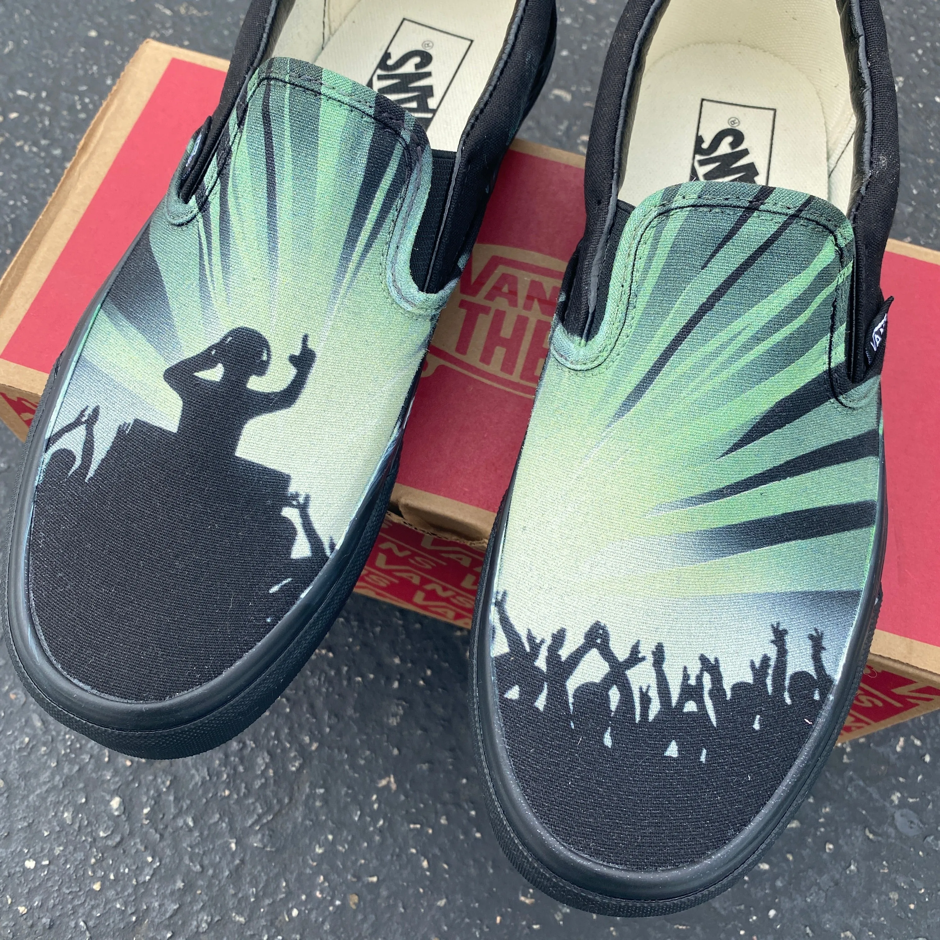 DJ Rave Party Slip Ons - Custom Vans Shoes