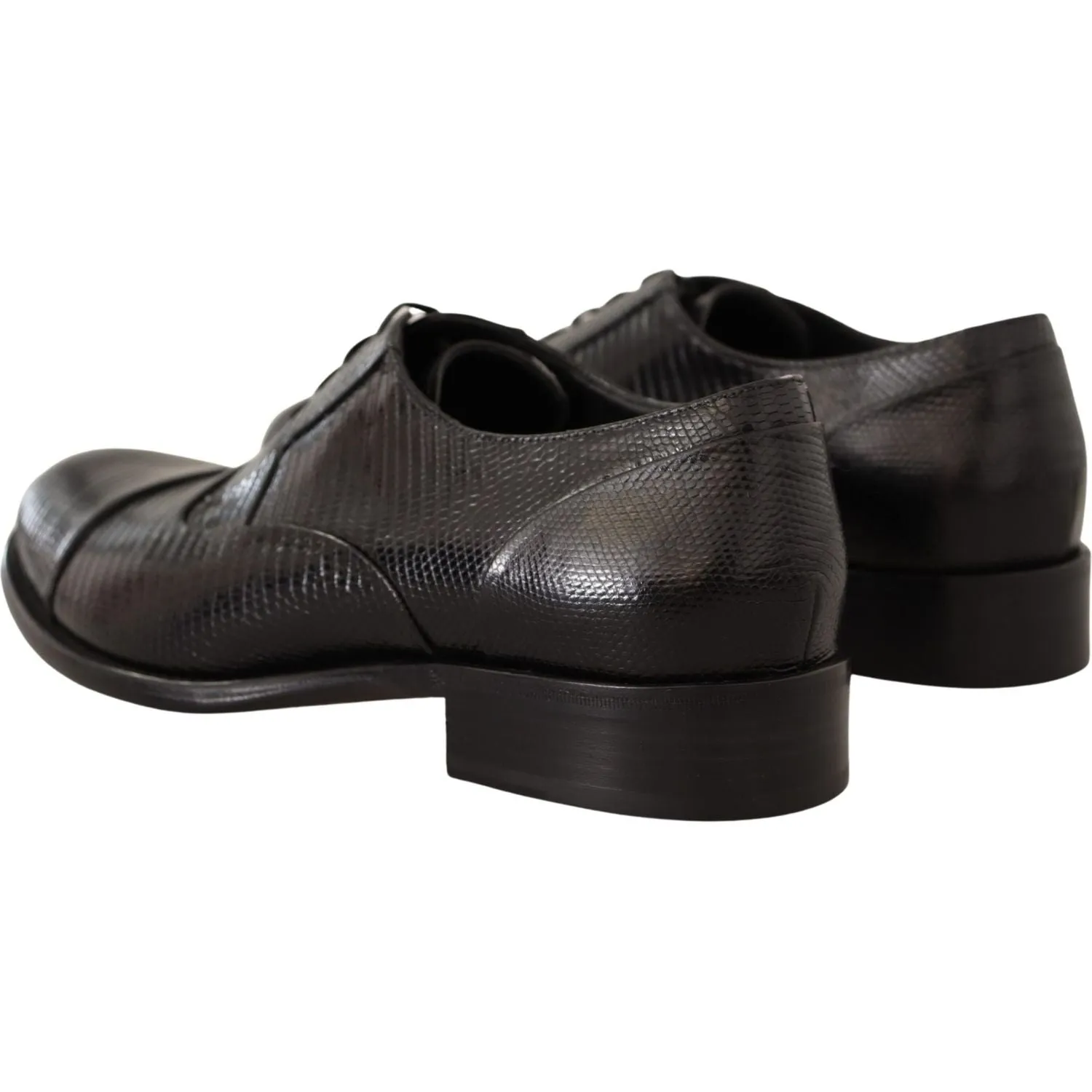 Dolce & Gabbana Elegant Black Lizard Skin Derby Shoes