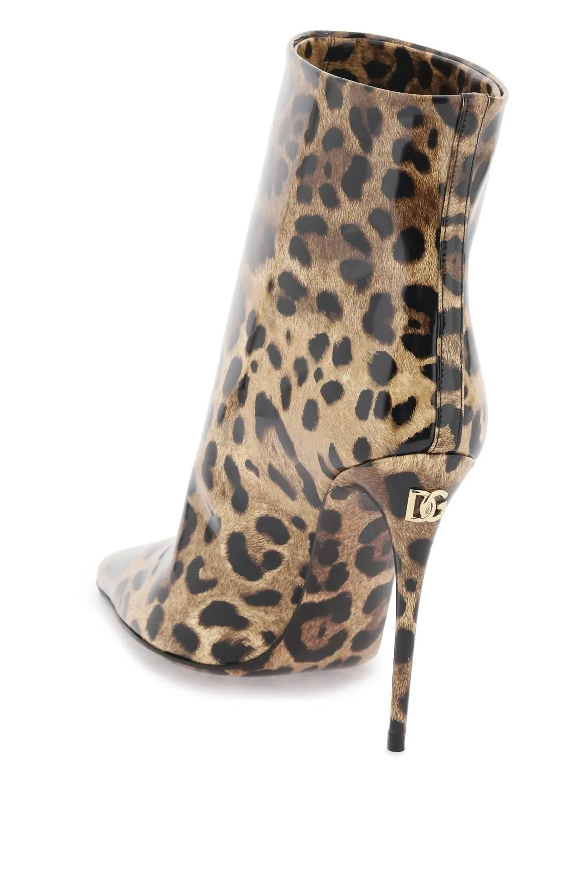 Dolce & gabbana glossy leather ankle boots