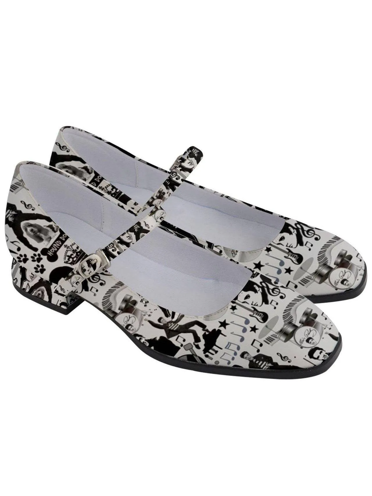 Elvis Print Women's Mary Jane Shoes