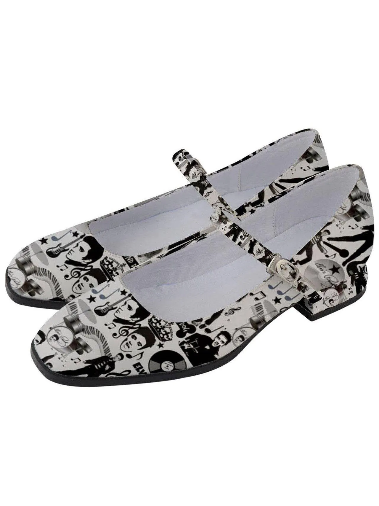 Elvis Print Women's Mary Jane Shoes