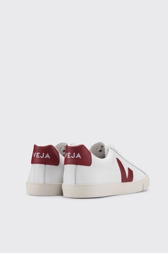 Esplar Low Leather - Extra White / Marsala