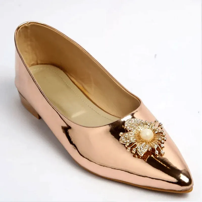 Fancy Metallic Shine Wedding Party Pumps Shoes